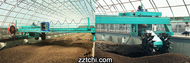 compost turning machine installation site